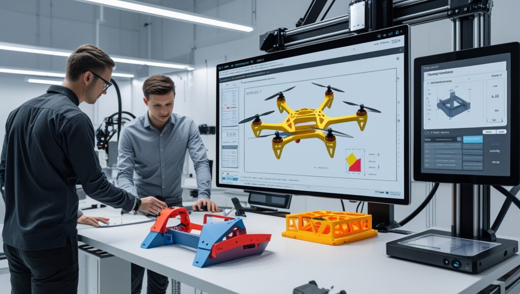 Animated exploded view of a modular drone prototype