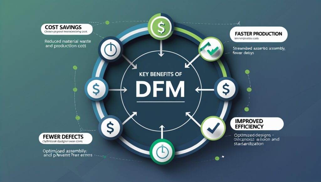 Infographic highlighting manufacturing efficiency and cost savings