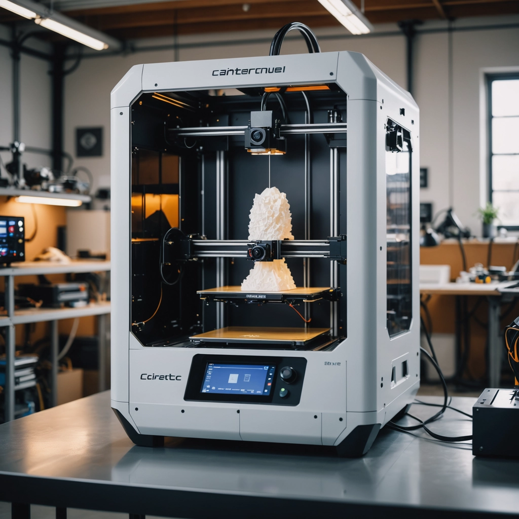 3D printer producing a sustainable prototype, demonstrating DFM’s waste reduction for US manufacturing.